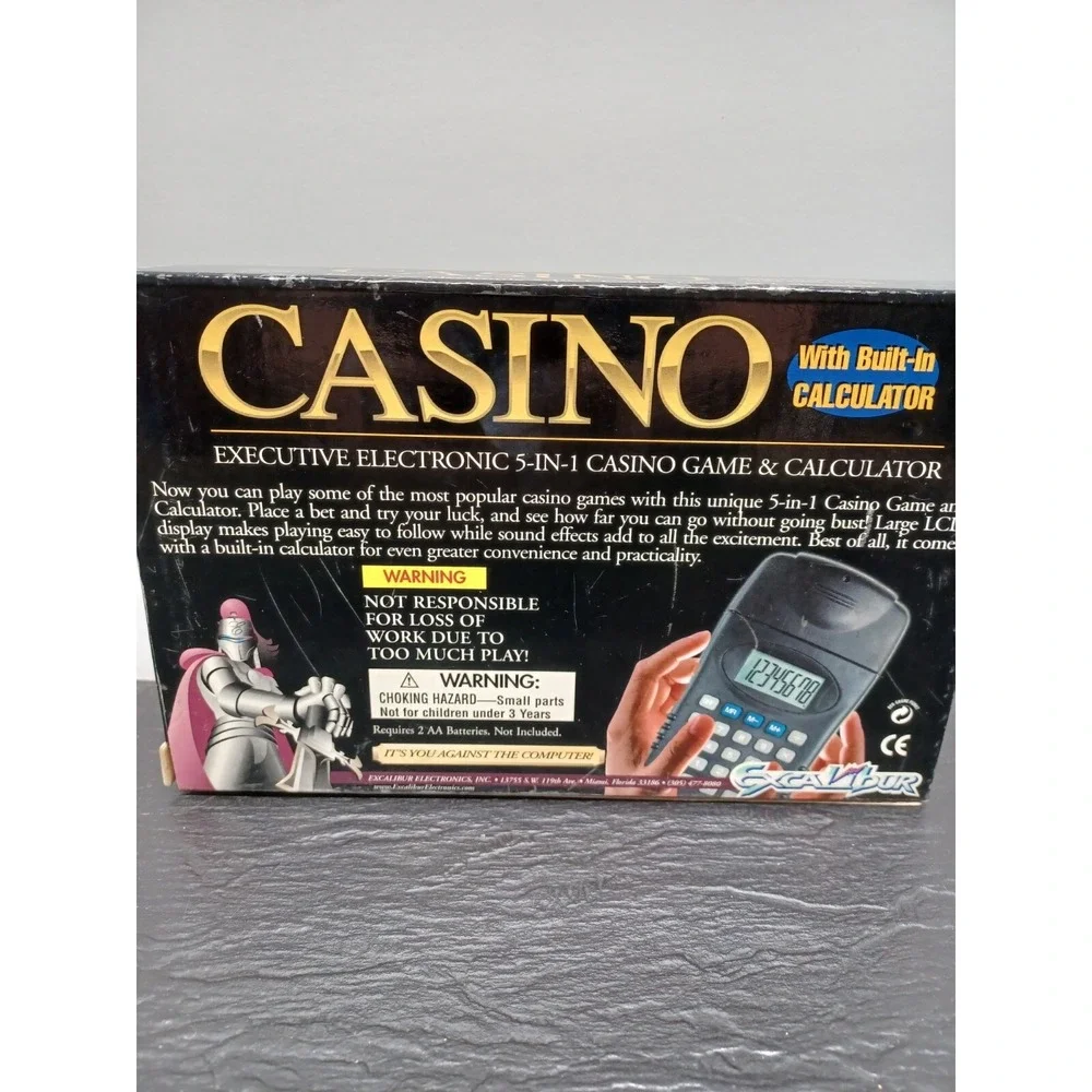 Casino Calculator Handheld Game Tested & Working travel Excalibur portable